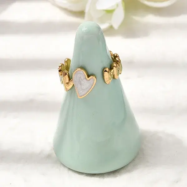 Heart 304 Stainless Steel Open Cuff Rings for Women