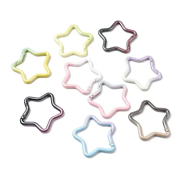 Spray Paint Alloy Spring Gate Rings