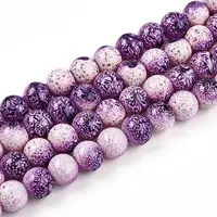 Transparent Baking Painted Glass Beads Strands