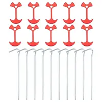 SUPERFINDING 15Pcs Aluminum Alloy Fishbone Tent Stakes Pegs and 10Pcs Iron Camping Tent Pegs