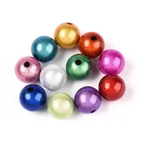 50Pcs Spray Painted Acrylic Beads