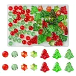 80Pcs 7 Styles Transparent Glass Beads Strands