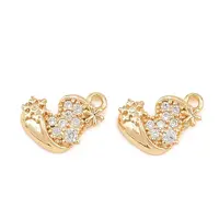 Christmas Brass Micro Pave Cubic Zirconia Pendants