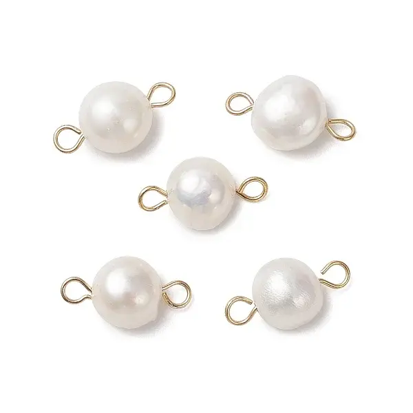 Natural Pearl Two Sides Polished Connector Charms