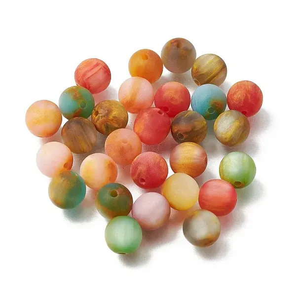 Frosted & Painted Resin Beads