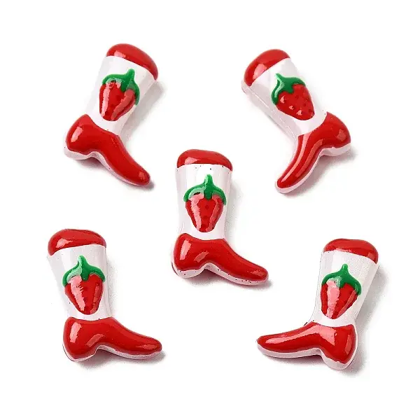 Boot Baking Painted Glass Enamel  Beads