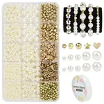 DIY ABS Plastic Pearl & CCB Plastic Beads Stretch Bracelets Making Kits