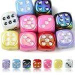 10Pcs UV Plating Rainbow Iridescent Acrylic Enamel Beads