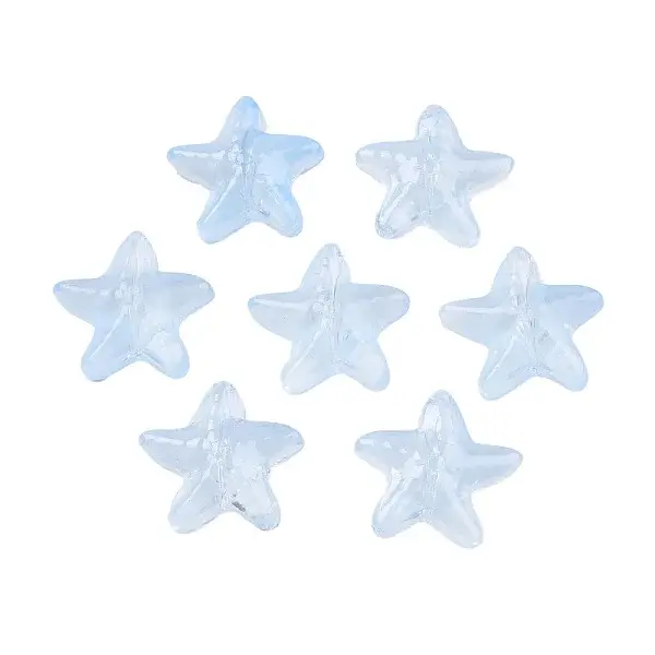 Transparent Spray Painted Glass Beads