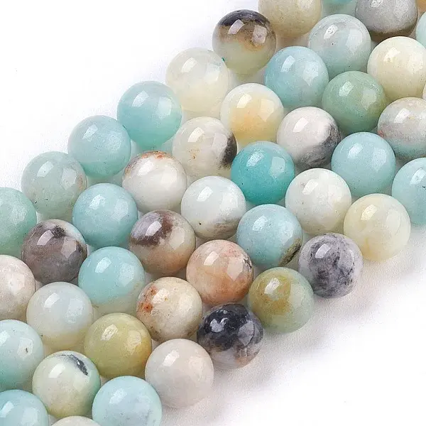 Natural Flower Amazonite Beads Strand