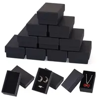 Litchi Textured Paper Jewelry Ring Earrings Storage Boxes