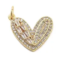 Rack Plating Brass Micro Pave Cubic Zirconia Pendants