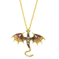 Alloy Enamel Dragon Pendant Necklaces
