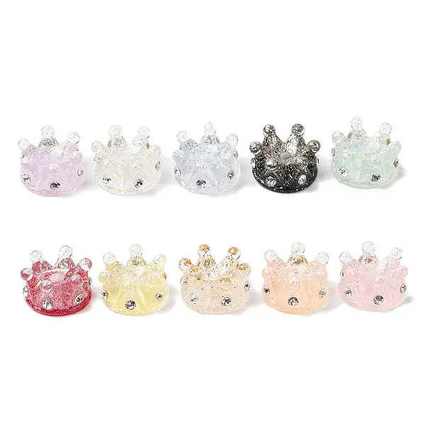 Transparent Resin & Crystal Rhinestone Beads