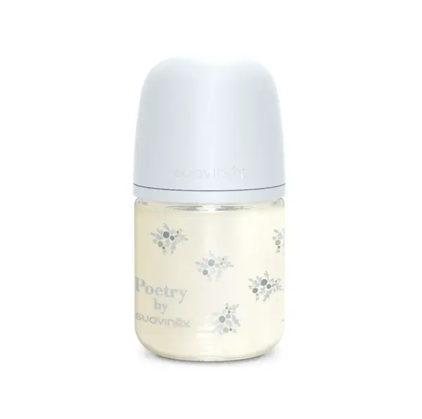 Suavinex Poetry Skleněná láhev fyziologická SX Pro 0m+ SF 120 ml 1 ks modrá