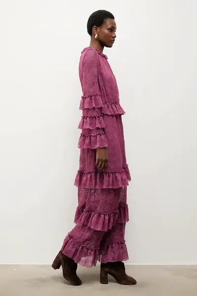 Šaty Answear.LAB vínová barva, maxi