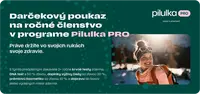 PILULKA PRO na rok ako darček – poukaz fyzicky v obálke