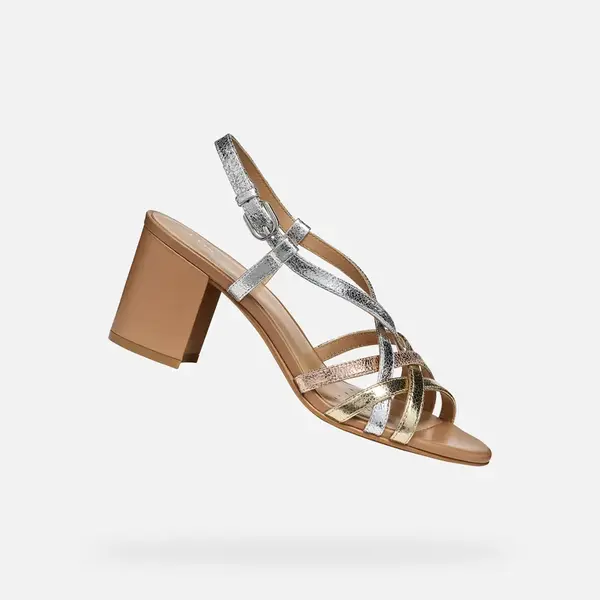 Zlaté dámske sandále Geox Virnilisa 65 S