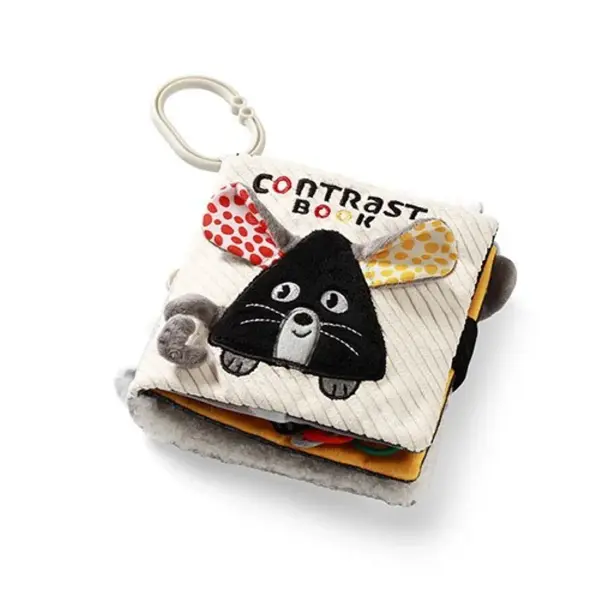 Babyono Kontrastní, senzorická textilní knižka Mouse