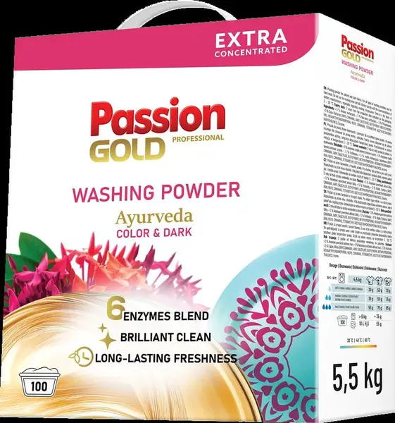 Prací prášok Passion Gold 5,5 kg color & dark ayurveda