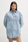 Džínové šaty Fiorucci Angel Print Denim Shirt Dress