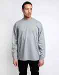 Tričko Carhartt WIP L/S Chase T-Shirt Grey Heather / Gold
