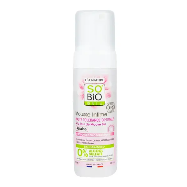 SO’BiO étic Hypoalergenní mycí pěna na intimní hygienu BIO 150 ml