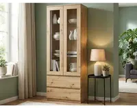 Vysoká vitrína Carlos, dub artisan, šírka 70 cm%