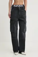 Džíny Diesel D-POT-CARGO L.32 TROUSERS dámské, high waist, A16355.007Z9