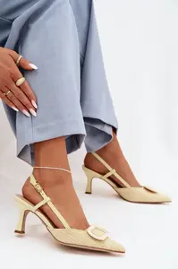 Dámské vysoké sandály s ozdobným prvkem žluté