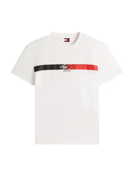 Tommy Jeans Tričko  červená / čierna / biela