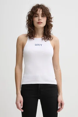 Bavlněný top Levi's bílá barva, A9415