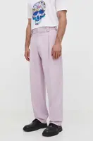 Kalhoty Won Hundred pánské, růžová barva, jednoduché, 2852-14229