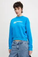 Mikina Karl Lagerfeld Jeans dámská, modrá barva, s potiskem, A1W20005