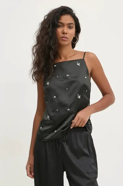 Halenka Abercrombie & Fitch dámská, černá barva, s aplikací, KI140-4529