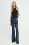 Kalhoty ZADIG&VOLTAIRE dámské, černá barva, zvony, high waist, WWPA00808
