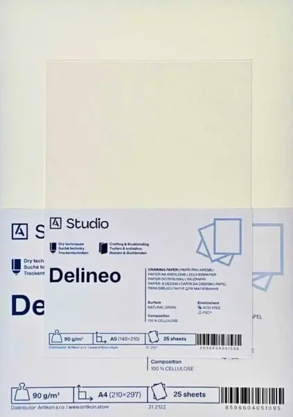 Kreslicí papír Delineo 90g A5, 25 listů