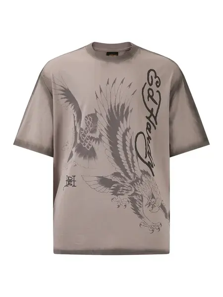 Ed Hardy Tričko 'Eagles In Attack'  sivá
