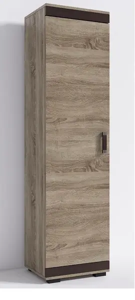 Šatní skříň P3 Barva korpusu: Wenge, Lišta: Šedá, Barva dvířek: Trufla