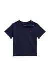 Bavlněné dětské tričko Polo Ralph Lauren tmavomodrá barva, 320832904035