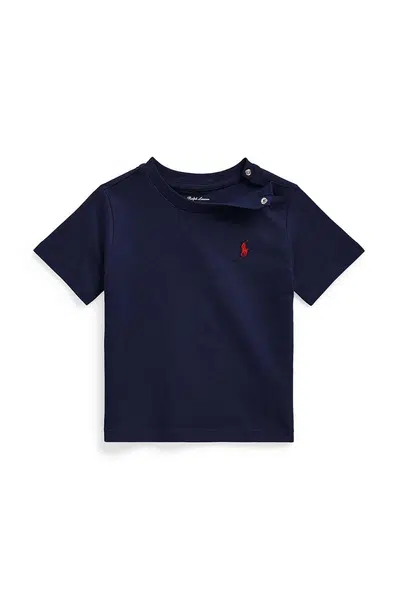 Bavlněné dětské tričko Polo Ralph Lauren tmavomodrá barva, 320832904035