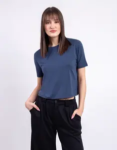 Tričko Organic Basics Soft Touch Boxy Tee Midnight Blue