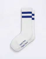 Organic Basics Core Stripe Crew Socks 3-pack White / Vibrant Blue 39-42