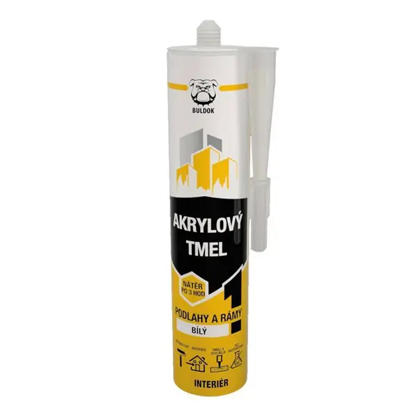 Tmel akrylový, bílý, 280ml, BULDOK