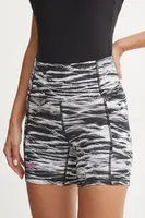 Tréninkové šortky Under Armour Project Rock černá barva, vzorované, high waist, 1388091