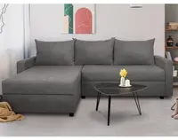 Univerzálna rohová sedacia súprava Brest, stredne šedá látka%