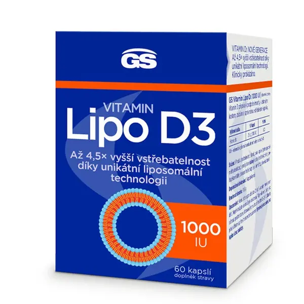 GS Vitamin Lipo D3 1000 IU 60 kapslí