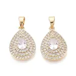 Brass Pave Clear Cubic Zirconia Pendants