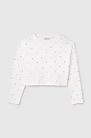 Dětské bavlněné tričko s dlouhým rukávem Mayoral béžová barva, 7094