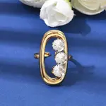 304 Stainless Steel Micro Pave Cubic Zirconia Open Cuff Rings for Women